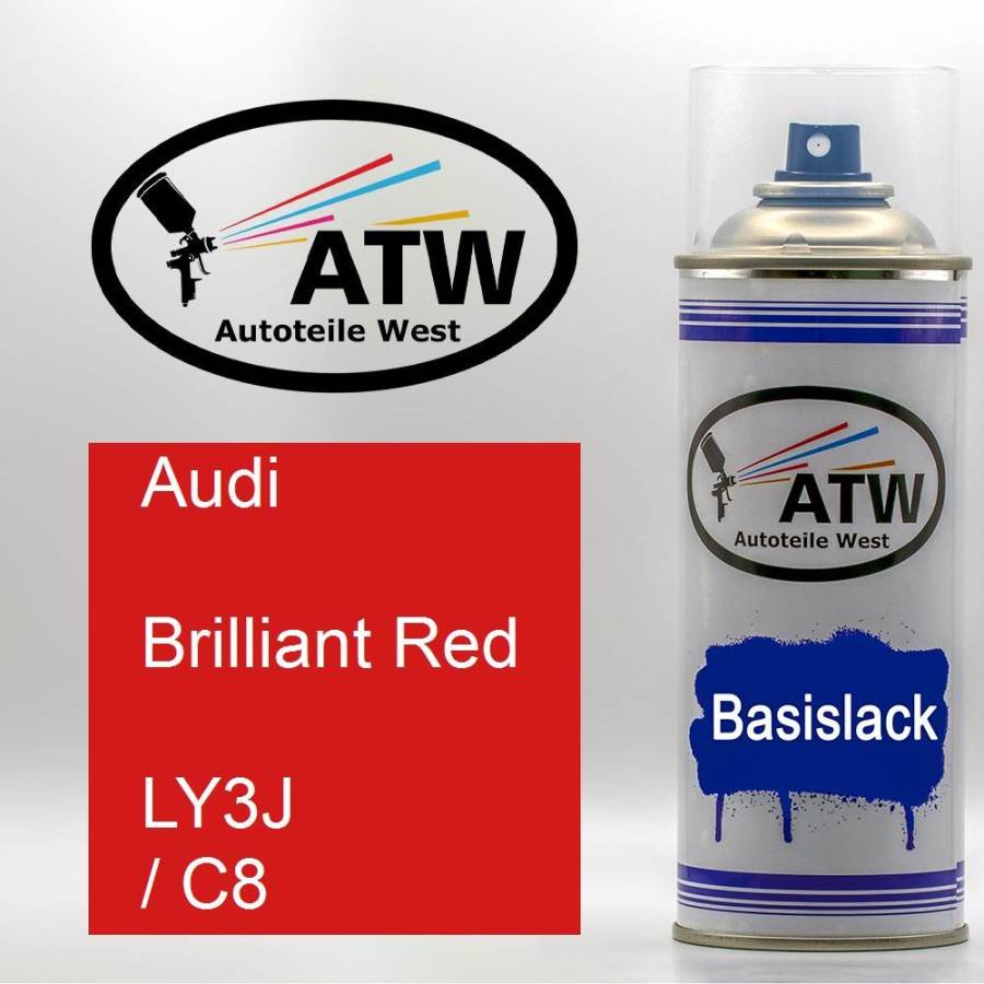 Audi, Brilliant Red, LY3J / C8: 400ml Sprühdose, von ATW Autoteile West.